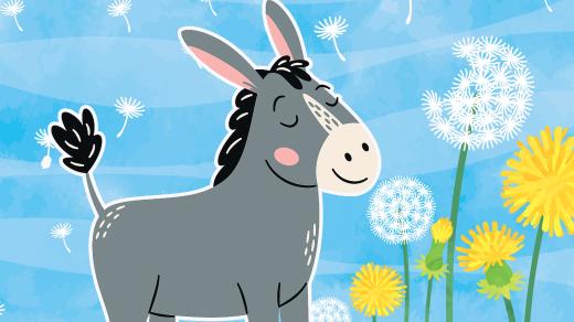 Poslechněte si pohádku o oslu a pampelišce