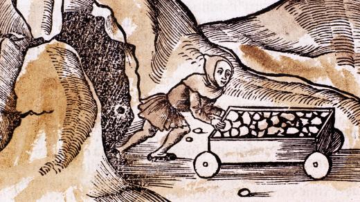 Těžba uhlí kolem roku 1500