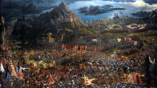 Albrecht Altdorfer (1480-1538): Bitva u Alexandra u Issu, 1529