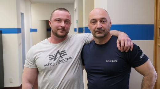 Lukáš Borůvka a Václav Kvíz ve studiu Českého rozhlasu Hradec Králové