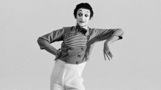 Marcel Marceau jako smutný klaun Bipo