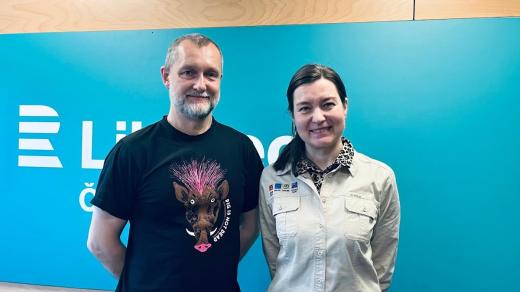 Ředitel Zoo Liberec David Nejedlo a architektka zoologických zahrad Júlia Hanuliaková