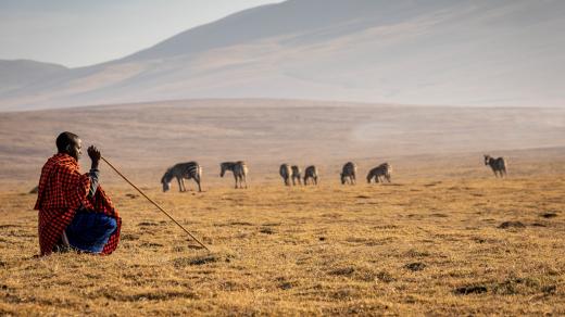 Masajský válečník v Tanzanii