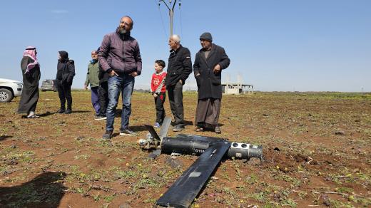 Íránské drony, které havarovaly v jižní Sýrii