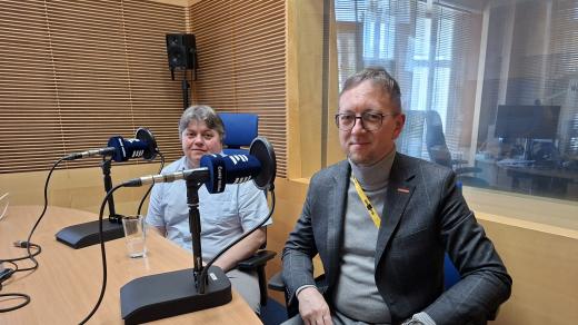 Nezávislý starosta Držkové Jan Chudárek a náměstek hejtmana Zlínského kraje pro strategický rozvoj a dotace Tomáš Chmela z hnutí STAN