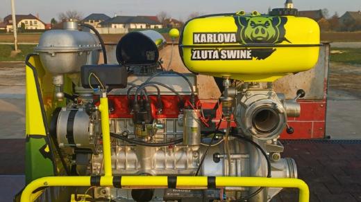 SDH Zahnašovice, nová sportovní stříkačka, na kterou se vybralo díky sbírce