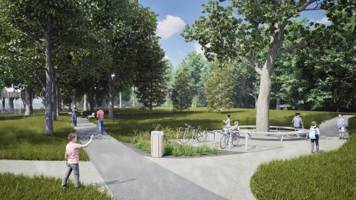 Vizualizace obnoveného areálu Střelnice, který má ve městě vzniknout do roku 2030