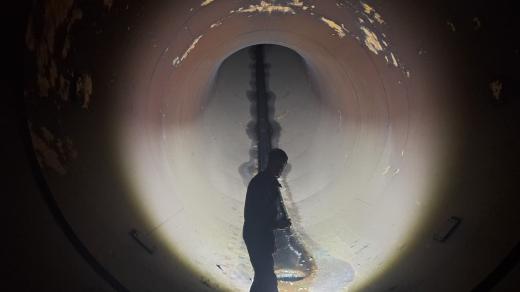 Přivaděč na turbínu, vodní elektrárna Slapy
