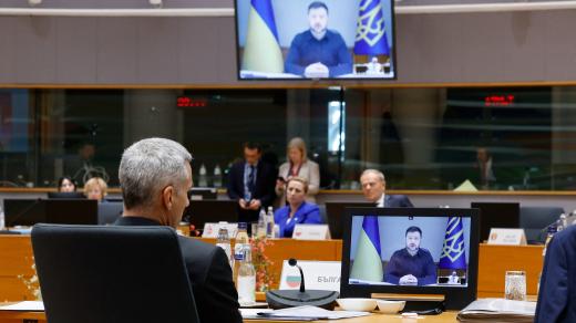 Ukrajinský prezident Volodymyr Zelenskyj hovořil s představiteli EU prostřednictvím videokonference