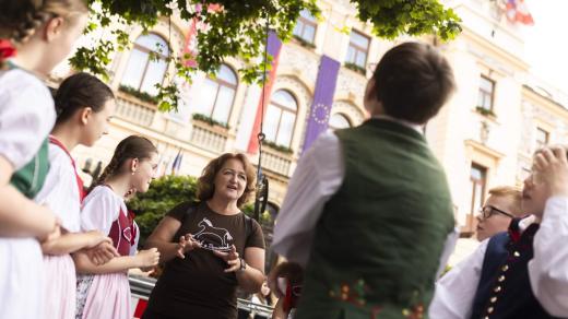 Vedoucí dětského folklorního souboru Perníček Lenka Šťastná