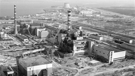 Jaderná elektrárna Černobyl po výbuchu