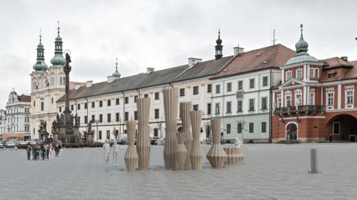 Architektonicko-výtvarná soutěž na novou kašnu na hradeckém Velkém náměstí - vizualizace vítězného návrhu