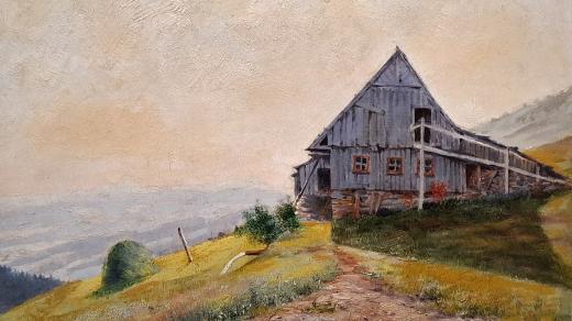 Baráček, obraz Františka Kavána z roku 1887