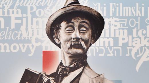 Vlasta Burian na plakátu k výstavě Český filmový plakát 1931–1948