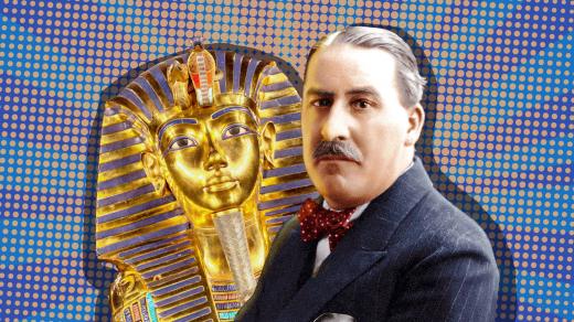 Howard Carter, objevitel hrobky faraona Tutanchamona (koláž Český rozhlas)