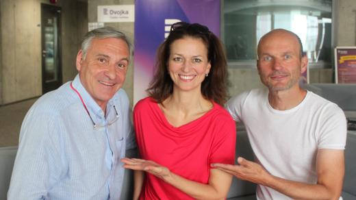 Adéla a Dalibor Gondikovi s moderátorem Janem Čenským