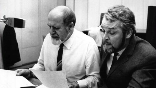 Felix le Breux a Vladimír Brabec při natáčení hry Pastýř včel (1972)