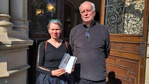 Vydavatelé knihy Rok v Jizerských horách Petra Laurin a Jan Šebelka