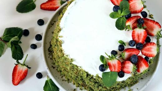 Špenátový sladký dort