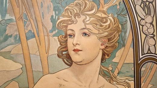 Detail litografie Alfonse Muchy ve stálé expozici Regionálního muzea v Chrudimi