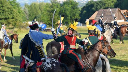Ústí nad Labem, 9.9. 2023, rekonstrukce Bitva u Chlumce z roku 1813