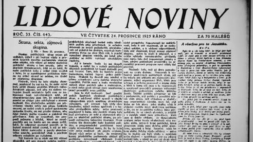 Lidové noviny 24.12.1925 - reprefoto