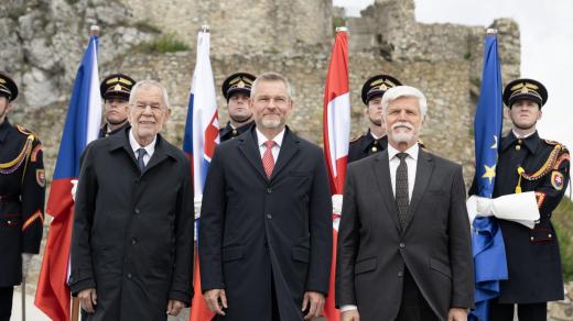 Alexander Van der Bellen, Peter Pellegrini a Petr Pavel na setkání prezidentů Slavkovského formátu