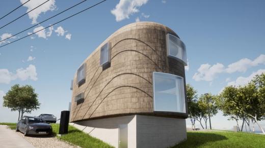 Vizualizace nové moderní dřevěnice ve Valašských Kloboukách