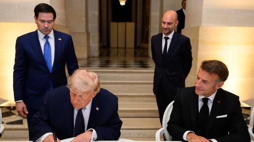 Marco Rubio, Donald Trump, Emmanuel Macron