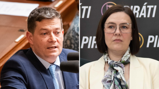 Patrik Nacher (ANO) a Andrea Hoffmanová (Piráti)