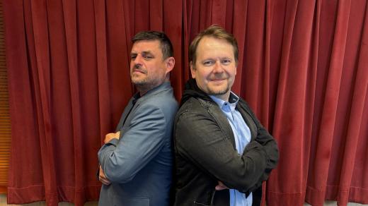 Ředitel Univerzitního centra Telč Jaroslav Makovec a dirigent Martin Mazánek