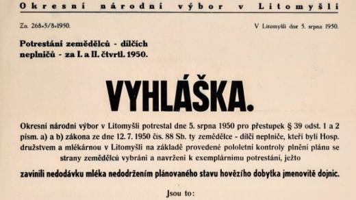 Detail dobového plakátu ze sbírkového fondu Regionálního muzea v Litomyšli