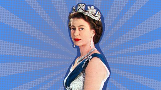 Královna Alžběta II. v roce 1953 (koláž Český rozhlas)