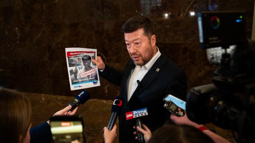 Předseda hnutí SPD a místopředseda Sněmovny Tomio Okamura po jednání sněmovního mandátového a imunitního výboru, který se zabýval žádostí o jeho vydání k trestnímu stíhání