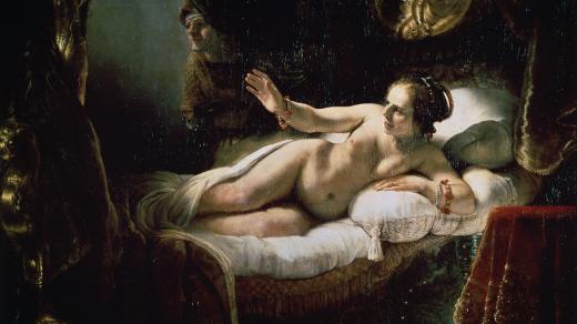 Rembrandt Harmensz van Rijn: Danae (obraz ze sbírky petrohradské Ermitáže)