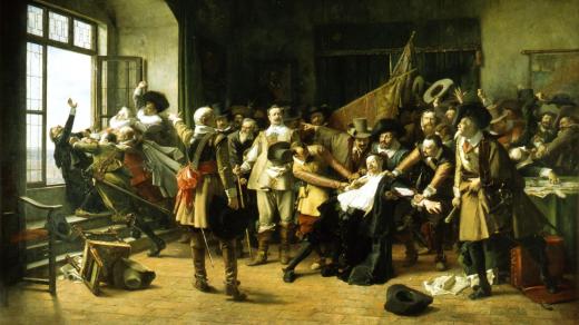 Václav Brožík: Pražská defenestrace 23. května 1618