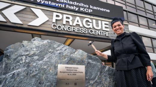 Ředitelka Kongresového centra Praha Lenka Žlebková na zahájení stavby nové výstavní haly