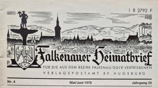 Titulní strana dvouměsíčníku Falkenauer Heimatbrief z května a června roku 1970