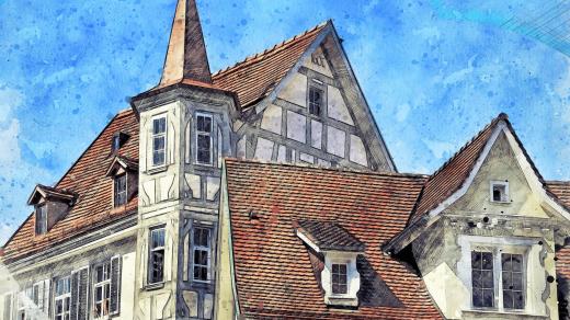 Starý dům, velká vila, ilustrace, ilustrační foto
