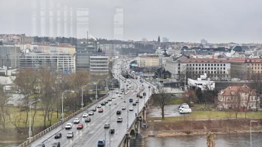 Výhled z budovy Elektrických podniků v Praze