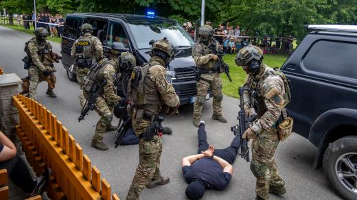 Ukázka policejního zásahu