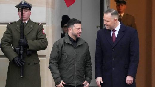 Prezidenti Volodymyr Zelenskyj a Karol Nawrocki v prosinci 2025