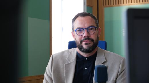 Martin Zbořil ve studiu Českého rozhlasu Hradec Králové