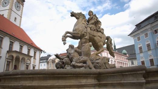 Caesarova kašna v centru Olomouce