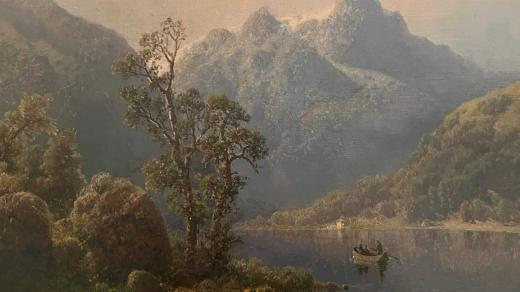 August Bedřich Piepenhagen: Romantická krajina s jezerem