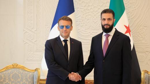 Emmanuel Macron a Ahmad Šara