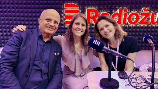 Michal Horáček, Markéta Irglová a moderátorka Zuzana Burešová