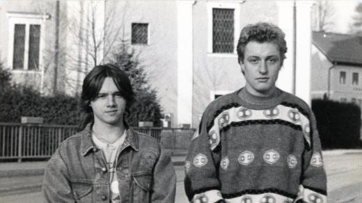 Vítězslav Vítkovič (vlevo) s Janem Humlem v Rakousku v roce 1989