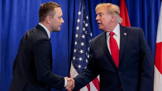Americký prezident Donald Trump s grónským premiérem Jens-Frederikem Nielsenem