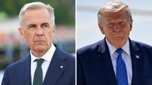 Kanadský premiér Mark Carney a americký prezident Donald Trump